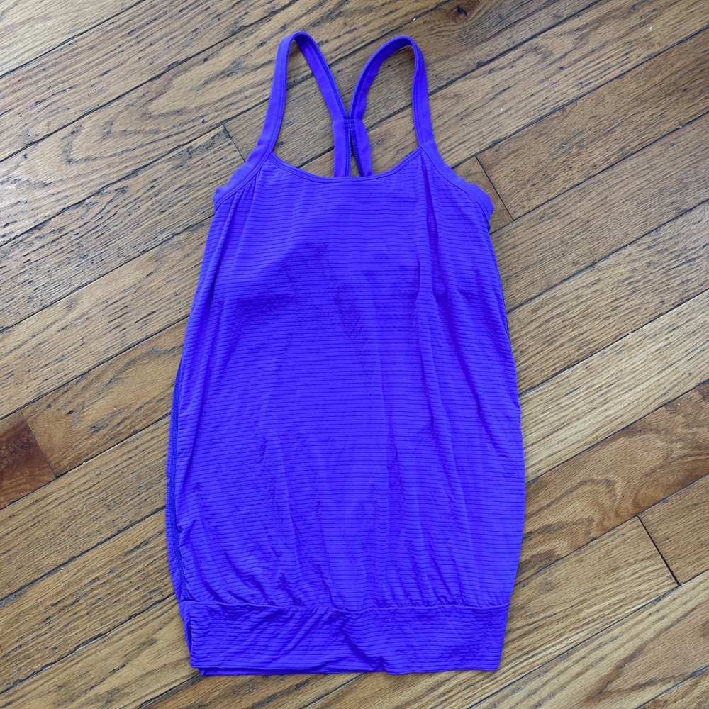 Beyond Yoga Purple Striped Tank Top with Shelf Bra Size S